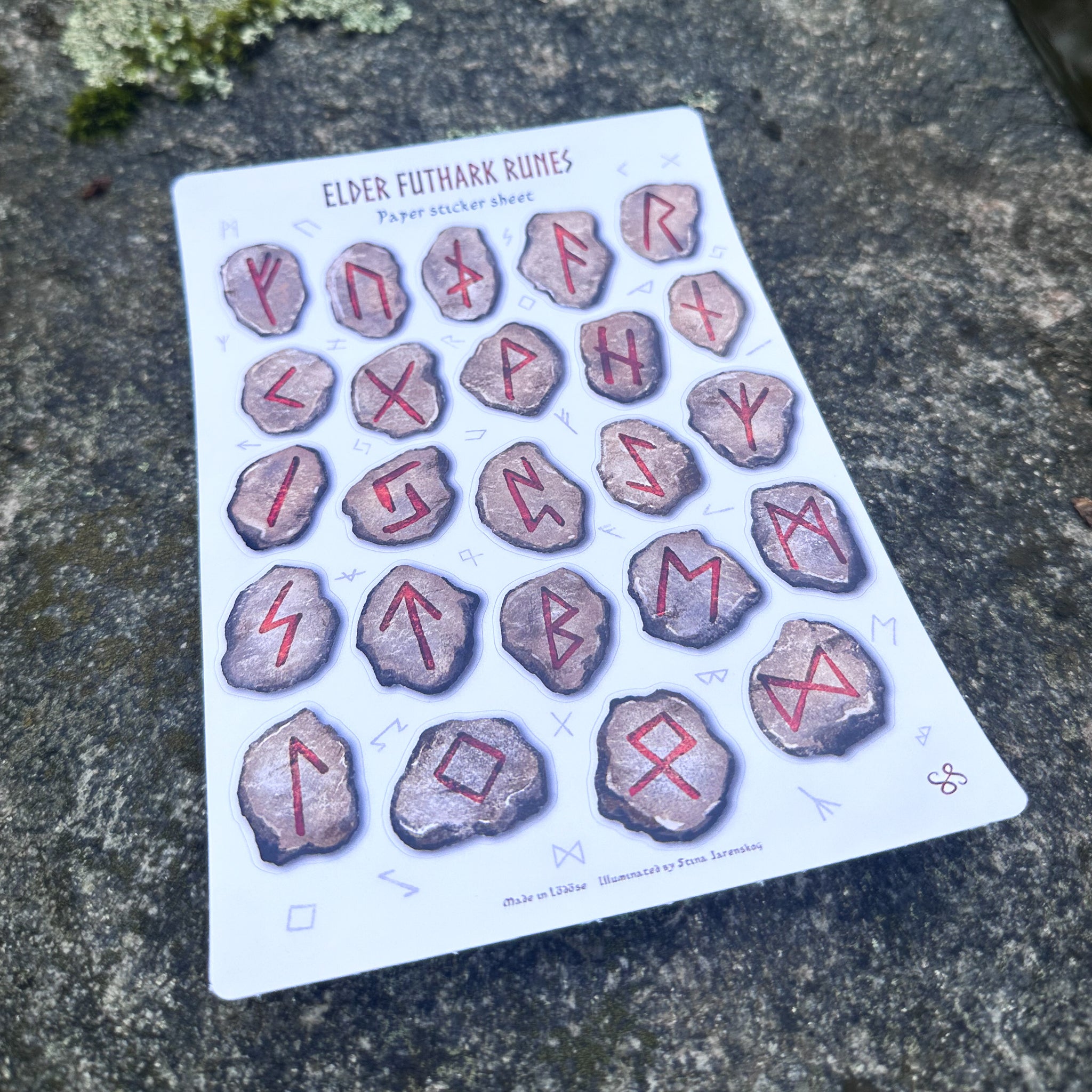 Klistermärkesark - Elder futhark runes (runor)