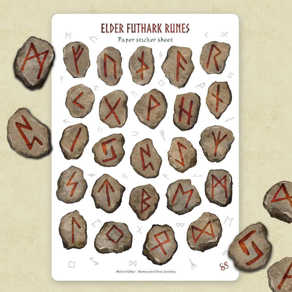 Klistermärkesark - Elder futhark runes (runor)