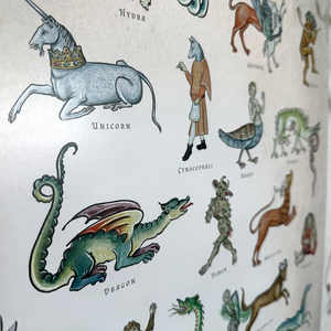 Poster Medieval Mythical Bestiary