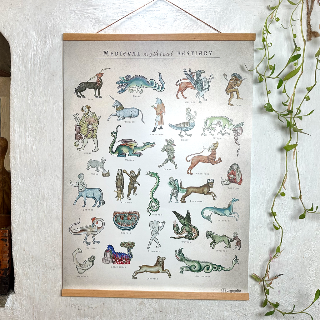 Poster Medieval Mythical Bestiary