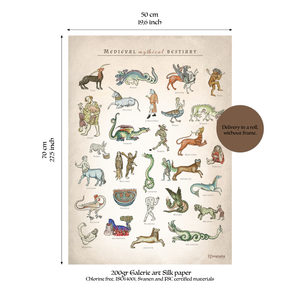 Poster Medieval Mythical Bestiary