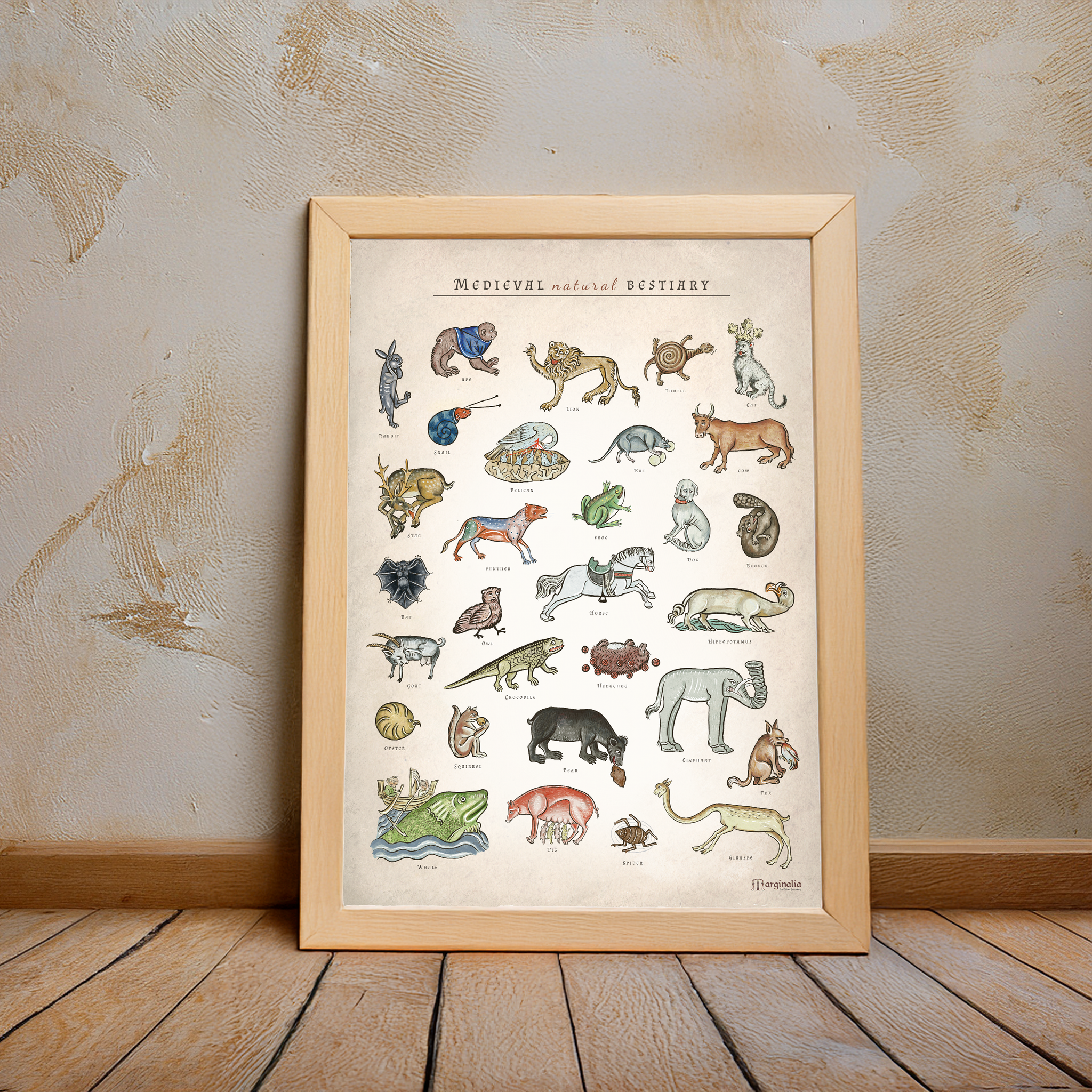 Poster Medieval Natural Bestiary